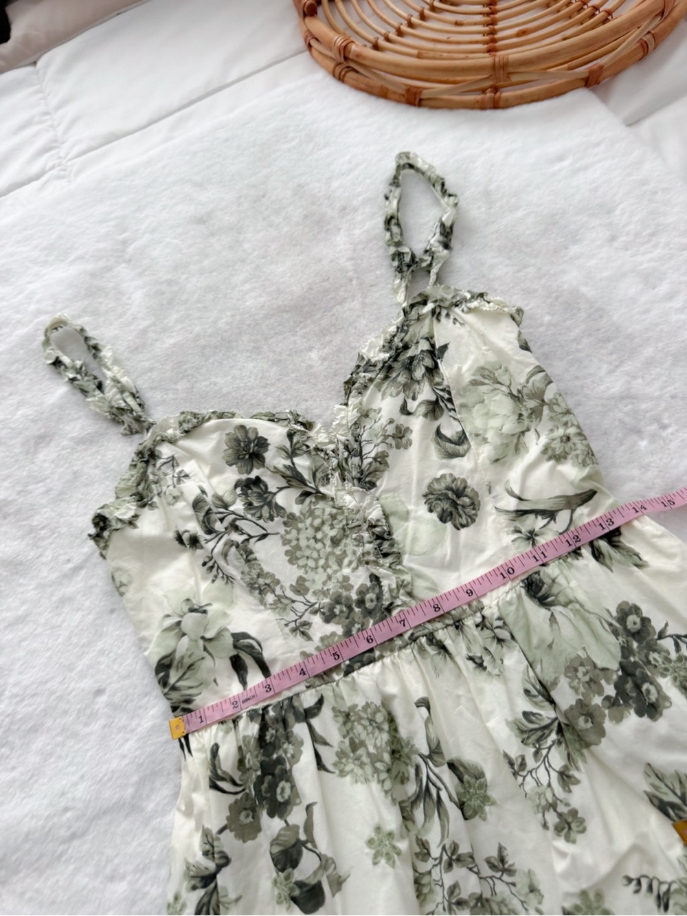 Anthropologie Sleeveless Sweetheart A-Line Midi Dress Eyelet Green - Picture 14 of 15
